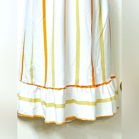 🟢 Unbranded White Sundress with Orange Stripes - Picture 5 of 9